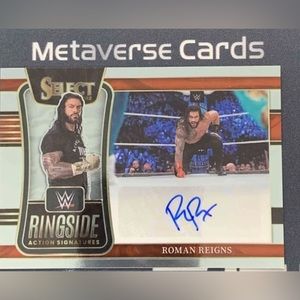 2022 Panini Select WWE Roman Reigns Ringside Action Autograph No. RA-RRN